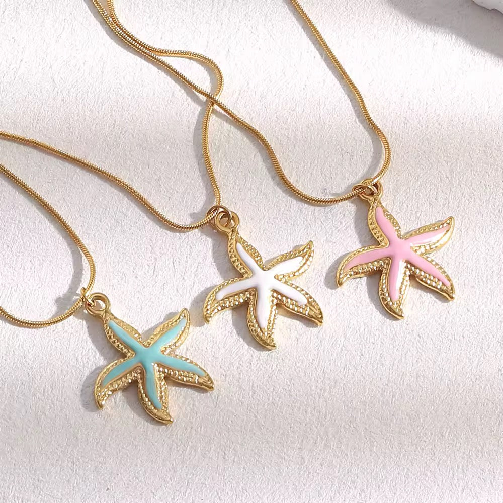 Starfish Pendant Necklace – Gold Plated Stainless Steel