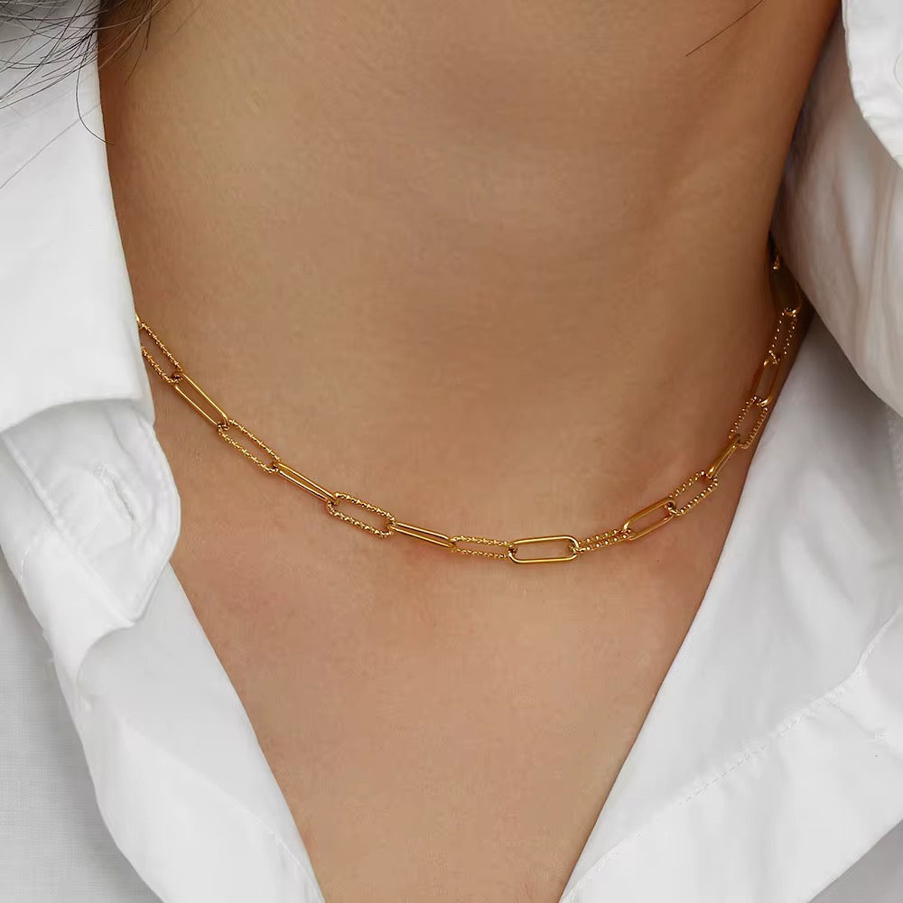 Paperclip Chain Necklace – 18K Gold Plated Stainless Steel