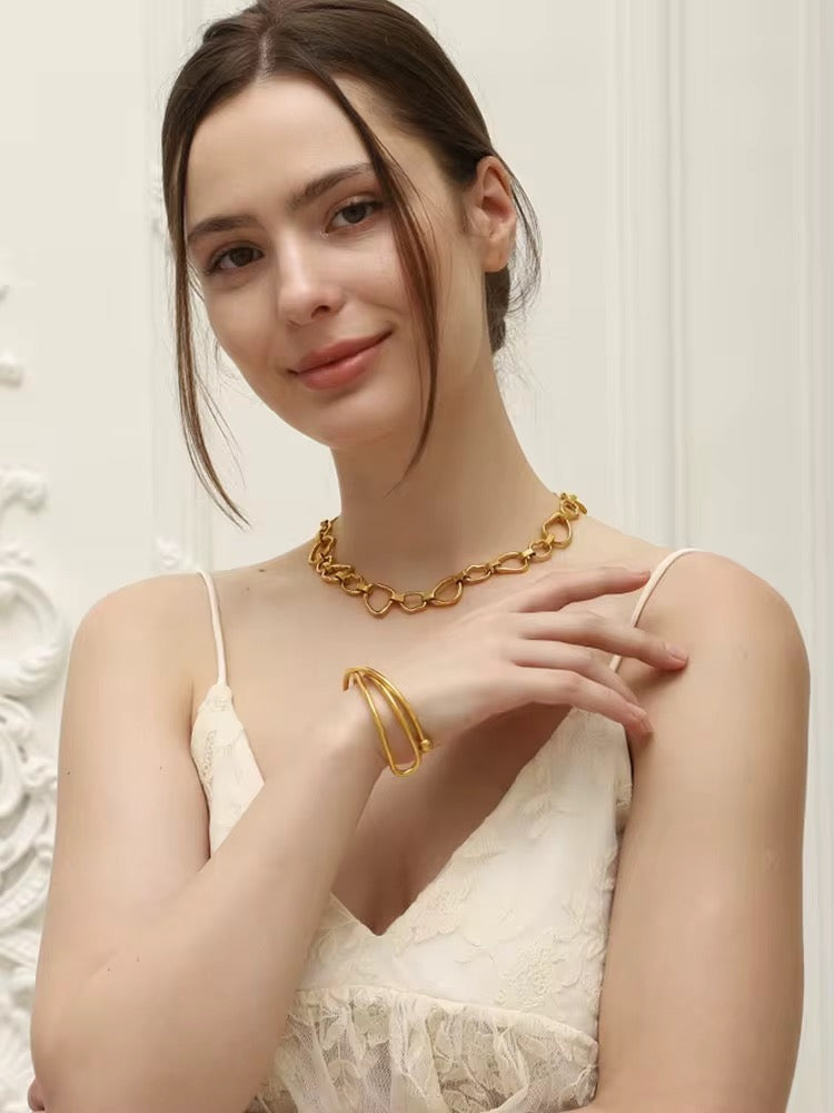 18K Gold Plated 316L Stainless Steel chain necklace