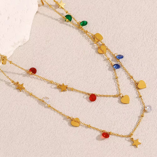 Colorful Charm Gold Necklace